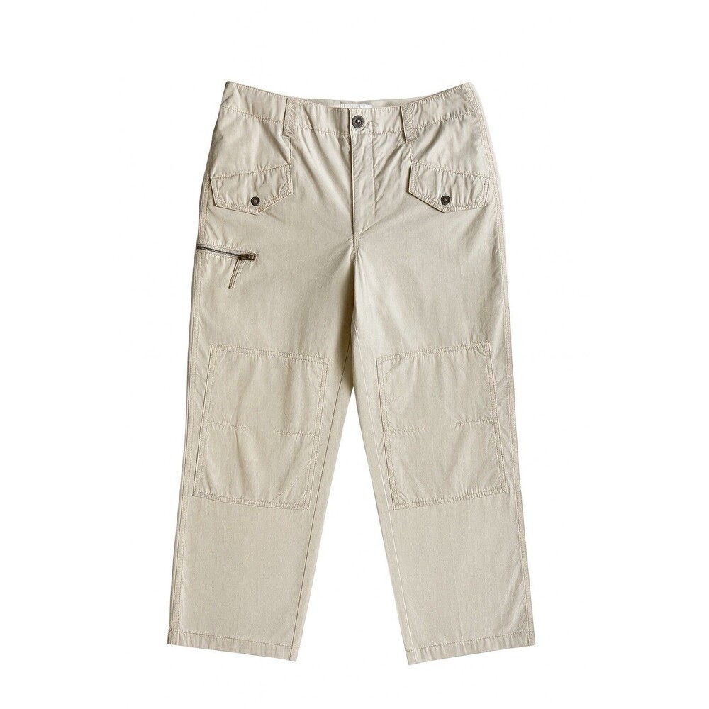 Anthropologie Women Utility Cargo Crop Pants‎ Size 30 Beige Ripley Zip Pockets